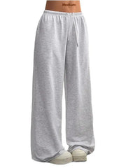 Veldrun | Damen Jogginghose Weites Bein Sweatpants – Hellgrau