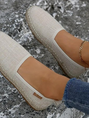 Vellara | Damen Espadrilles Flache Schlupfschuhe – Beige