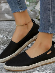 Vellara | Damen Espadrilles Flache Schlupfschuhe – Schwarz