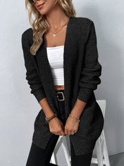 Vendula | Damen Offene Strickjacke Relaxed Fit – Schwarz