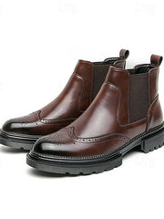 Volkhard | Herren Chelsea Boots Brogue Stiefelette – Braun