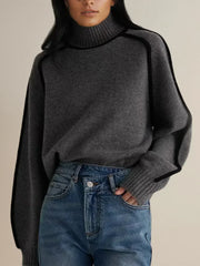 Walpurga | Damen Rollkragenpullover Strickpullover – Grau