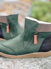Marlene | Wasserdichte Stiefel Damen Leder Knöchelhoch Komfort – Grün