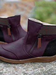 Marlene | Wasserdichte Stiefel Damen Leder Knöchelhoch Komfort – Lila