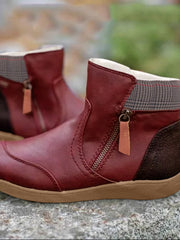 Marlene | Wasserdichte Stiefel Damen Leder Knöchelhoch Komfort – Rot