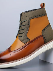 Wendelin | Herren Stiefelette Schnürboot Brogue – Braun