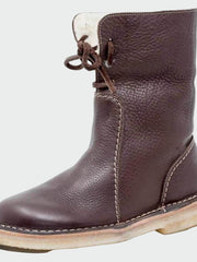 Wiberna | Damen Stiefeletten mit Wollinnenfutter – Dunkelbraun