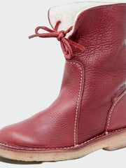 Wiberna | Damen Stiefeletten mit Wollinnenfutter – Rot