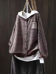 Wulfara | Damen Oversize Strickjacke mit Knopfleiste – Grau